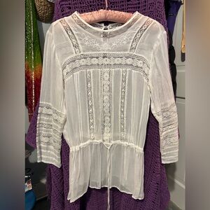 vintage white lace and pintuck blouse Edwardian style Shirtwaist